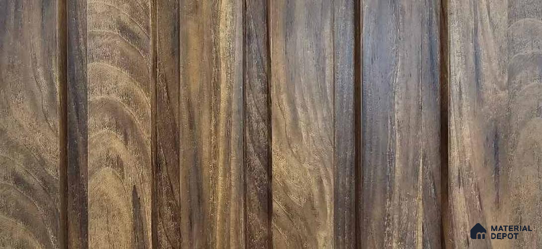 PN 06951 Wood Look Louver1 8 ft x 0.83 ft Texture Finish  - 10 mm | Suitable for Feature Wall, TV Unit & Living Room