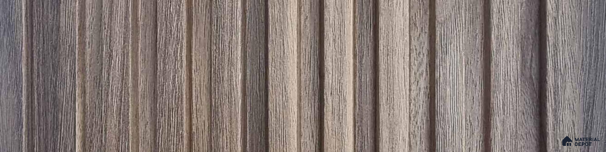 PN 06976 Wood Look Louver1 8 ft x 0.83 ft Texture Finish - 10 mm | Suitable for Feature Wall, TV Unit & Living Room