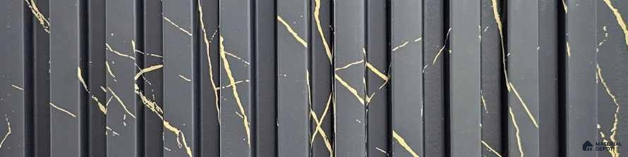 PN 06969 Marble Look Louver1 8 ft x 0.83 ft Texture Finish - 10 mm | Suitable for Feature Wall, TV Unit & Living Room