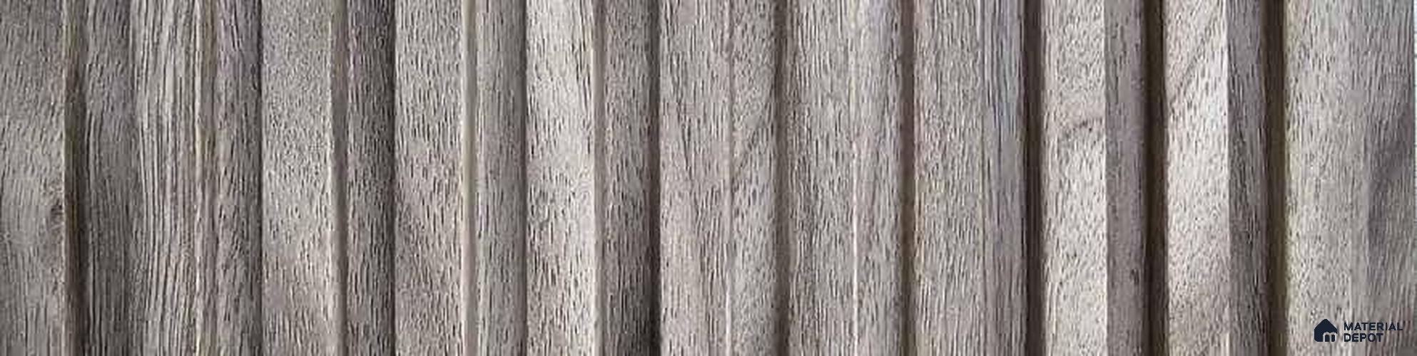 PN 06977 Wood Look Louver1 8 ft x 0.83 ft Texture Finish  - 10 mm | Suitable for Feature Wall, TV Unit & Living Room