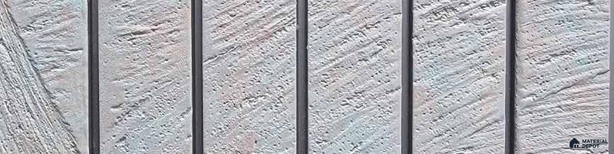 PN 06961 Cement Look Louver1 8 ft x 0.83 ft Texture Finish  - 10 mm | Suitable for Feature Wall, TV Unit & Living Room