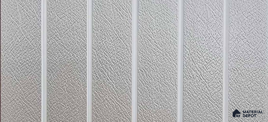 PN 06974 Leather Look Louver1 8 ft x 0.83 ft Texture Finish - 10 mm | Suitable for Feature Wall, TV Unit & Living Room