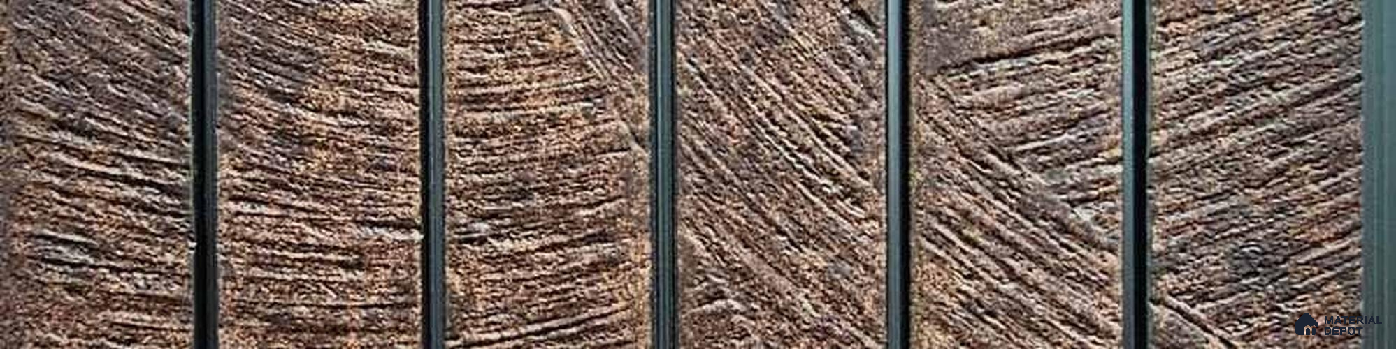 PN 06963 Cement Look Louver1 8 ft x 0.83 ft Texture Finish - 10 mm | Suitable for Feature Wall, TV Unit & Living Room
