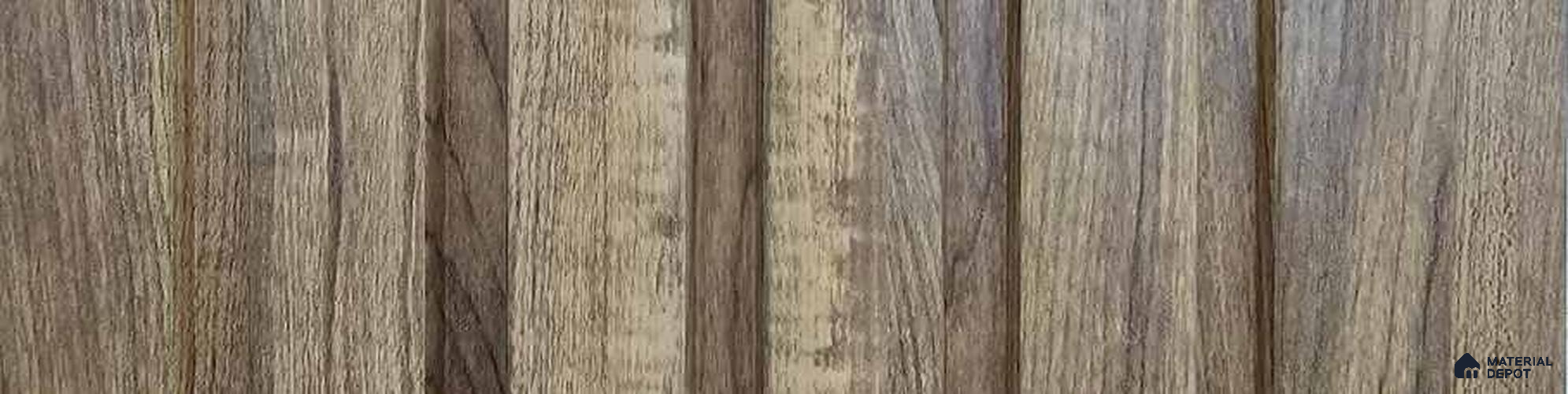 PN 06984 Wood Look Louver1 9.5 ft x 0.83 ft Texture Finish - 10 mm | Suitable for Feature Wall, TV Unit & Living Room