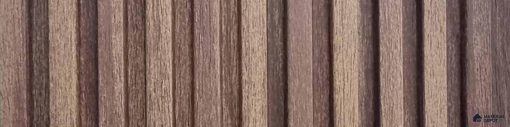 PN 07004 Wood Look Louver1 9.5 ft x 0.83 ft Texture Finish - 10 mm | Suitable for Feature Wall, TV Unit & Living Room