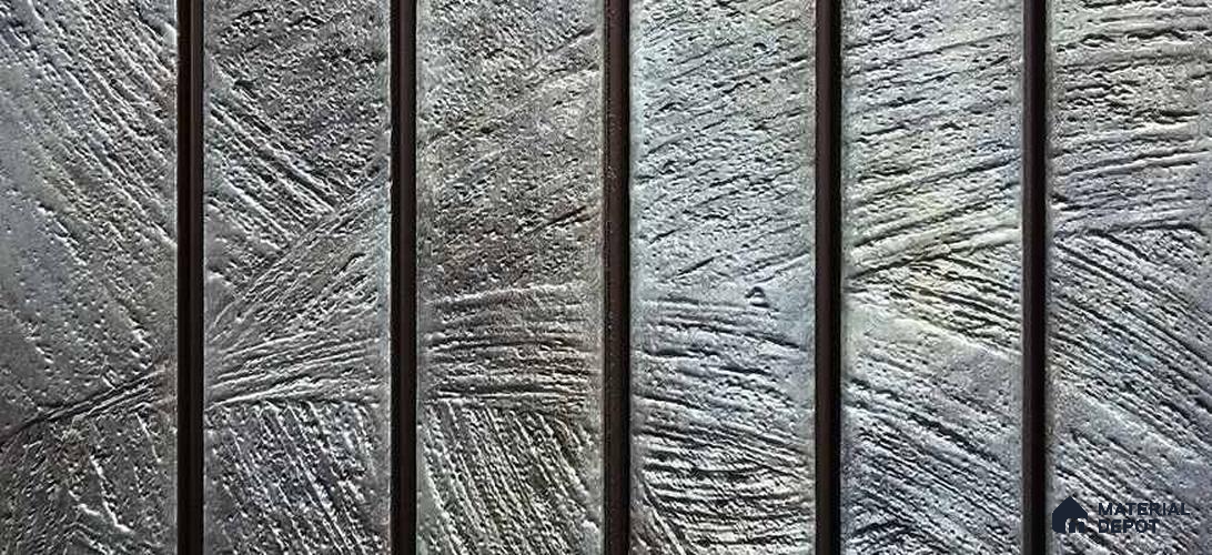 PN 06990 Cement Look Louver1 9.5 ft x 0.83 ft Texture Finish - 10 mm | Suitable for Feature Wall, TV Unit & Living Room