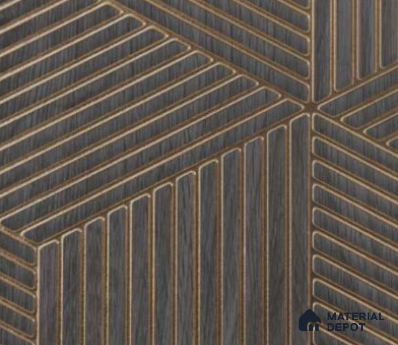 Brown Patterned Look Charcoal Decorative Wall Panel PN 00373 D 8 ft x 2 ft - 4 mm | Suitable for Feature Wall, TV Unit & Living Room | Width is Subjected to 5% Variation