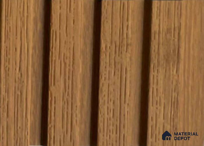 Brown Wooden Louver PN 05724 9.5 ft x 4.8 inch Charcoal Panel - 11 mm | Suitable for Feature Wall, TV Unit & Living Room | Width is Subjected to 5% Variation