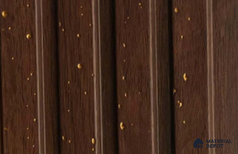 Brown Wooden Louver PN 05725 9.5 ft x 4.8 inch Charcoal Panel - 11 mm | Suitable for Feature Wall, TV Unit & Living Room | Width is Subjected to 5% Variation