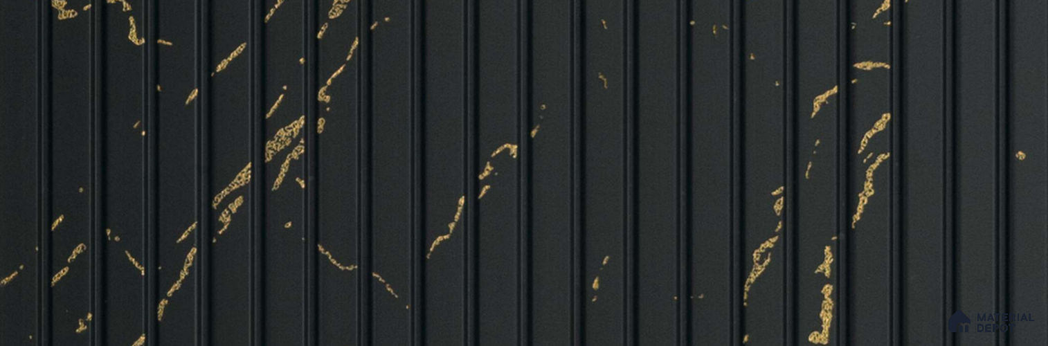 PN 07302 Marble Look Louver 8 ft x 1 ft Texture Finish  - 8 mm | Suitable for Feature Wall, TV Unit & Living Room