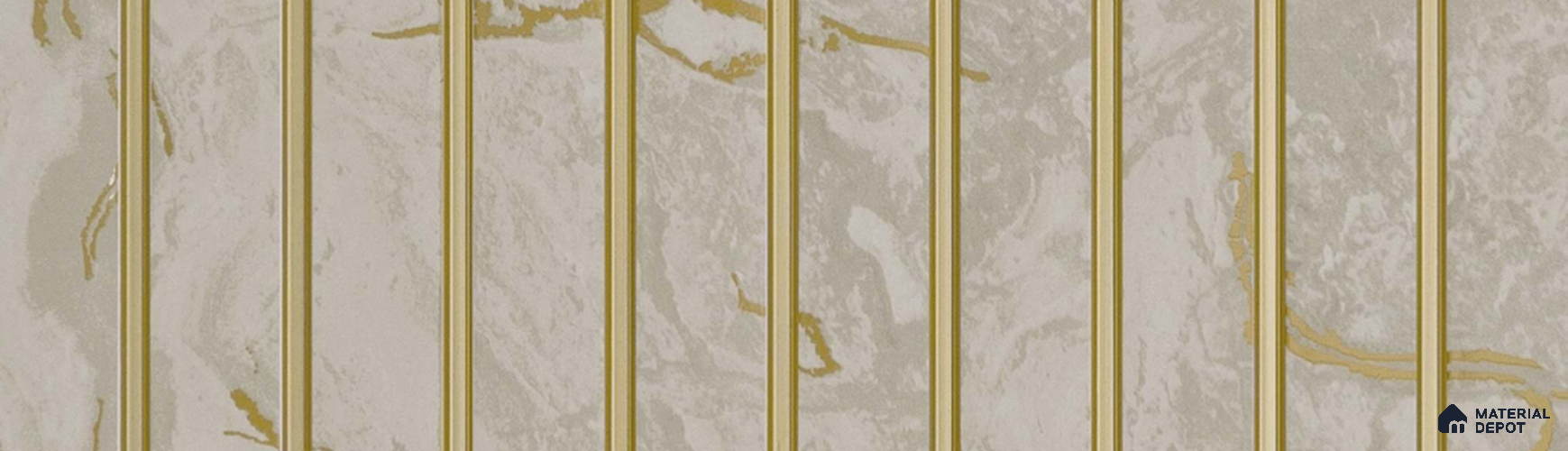 PN 07311 Marble Look Louver 8 ft x 1 ft Texture Finish  - 8 mm | Suitable for Feature Wall, TV Unit & Living Room