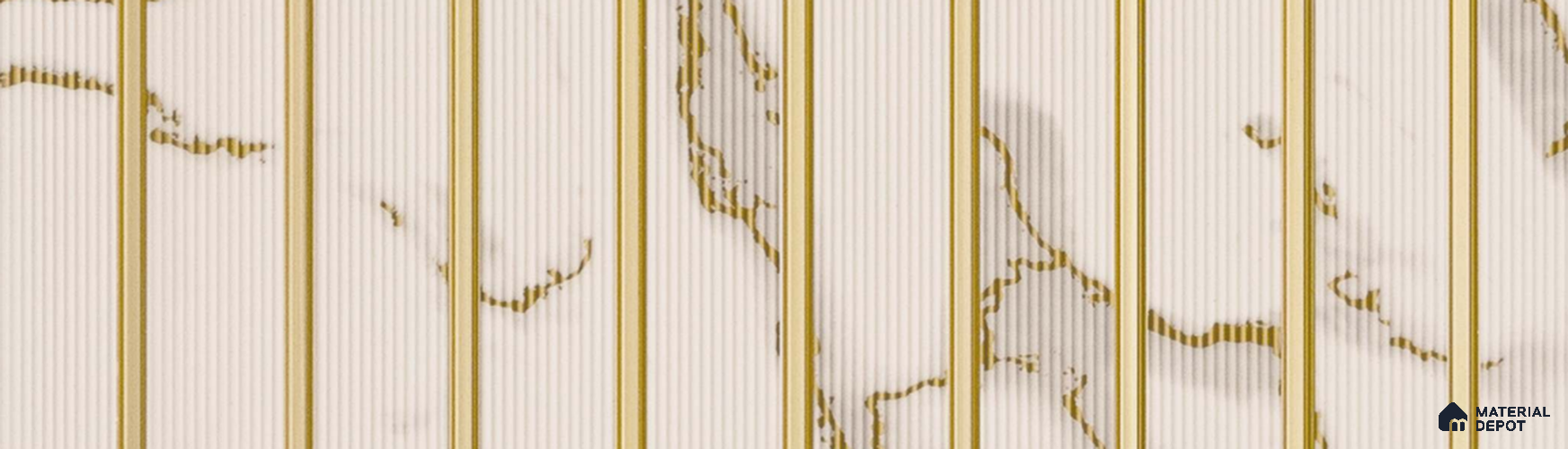 PN 07313 Marble Look Louver 8 ft x 1 ft Texture Finish  - 8 mm | Suitable for Feature Wall, TV Unit & Living Room