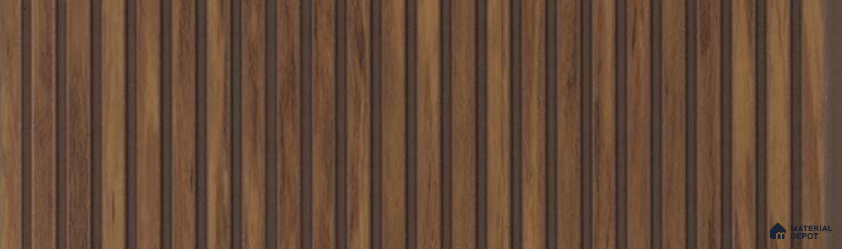 PN 07352 Wood Look Louver 8 ft x 0.65 ft Texture Finish  - 8 mm | Suitable for Feature Wall, TV Unit & Living Room