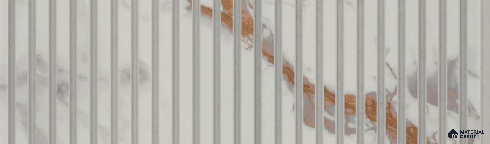 PN 07357 Marble Look Louver 8 ft x 0.65 ft Texture Finish  - 8 mm | Suitable for Feature Wall, TV Unit & Living Room
