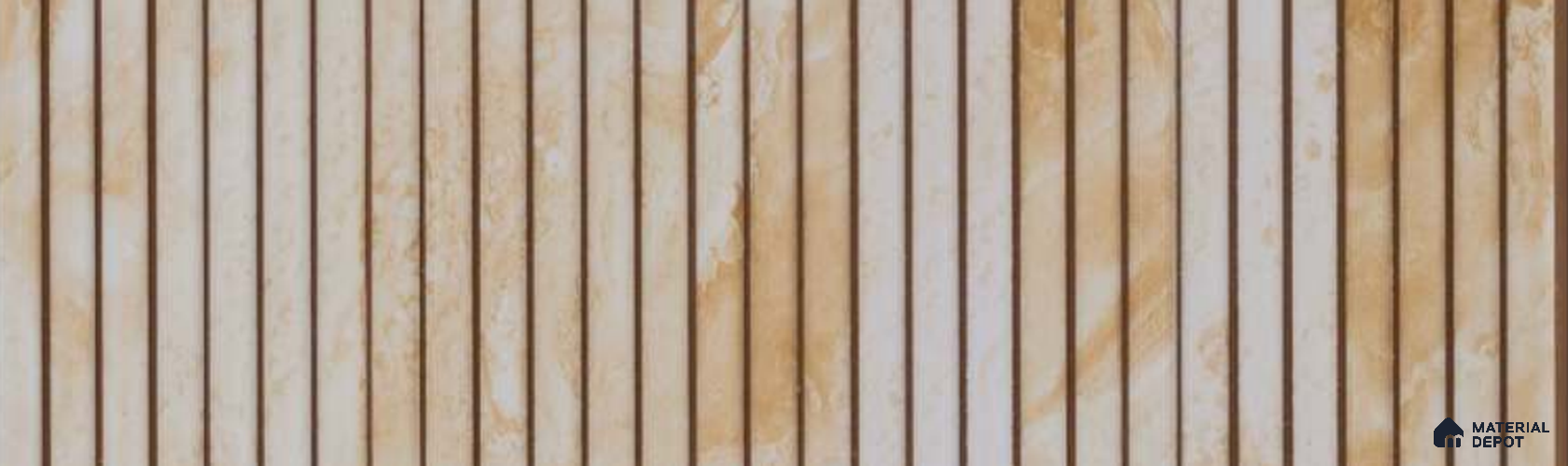 PN 07360 Marble Look Louver 8 ft x 0.65 ft Texture Finish - 8 mm | Suitable for Feature Wall, TV Unit & Living Room