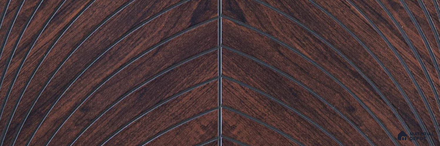 PN 07276 Wood Look Louver 9.5 ft x 1 ft Texture Finish  - 8 mm | Suitable for Feature Wall, TV Unit & Living Room