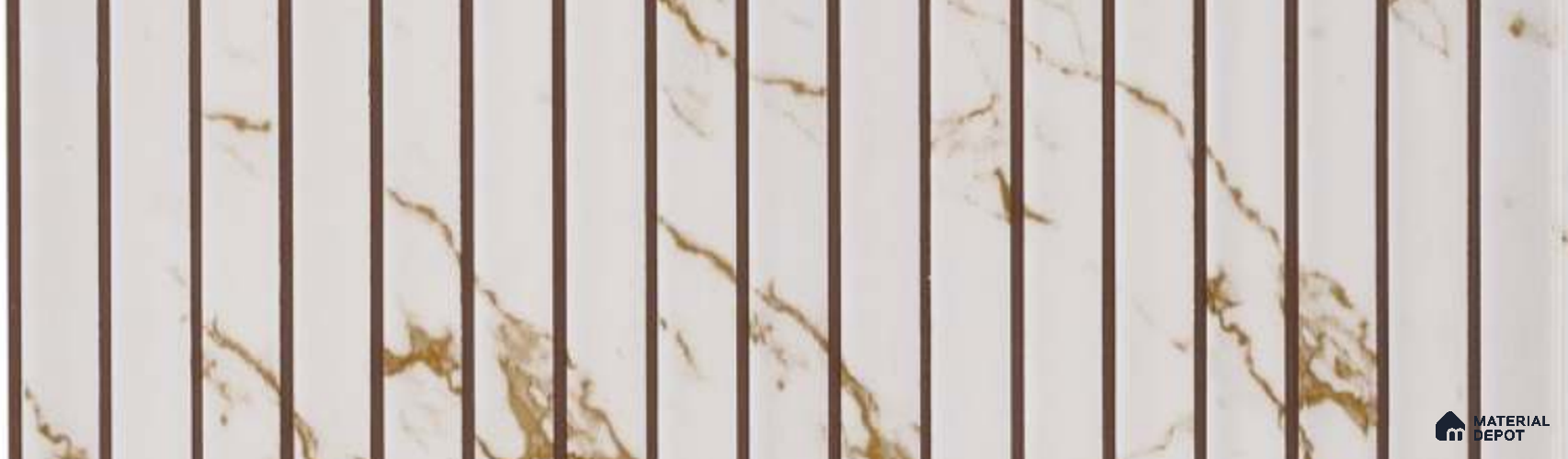 PN 07336 Marble Look Louver 9.5 ft x 0.65 ft Texture Finish  - 8 mm | Suitable for Feature Wall, TV Unit & Living Room