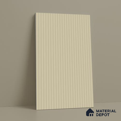Light Fluted Beige Fluted Solid Color LM 18370 8 ft x 4 ft Texture Finish Decorative Laminate - 1.25 mm | Suitable for TV Unit,Wardrobe, Kitchen Cabinets