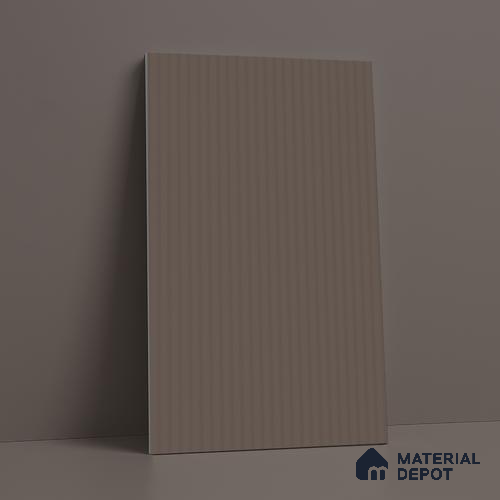 Deep Taupe Brown Fluted Solid Color LM 18374 8 ft x 4 ft Texture Finish Decorative Laminate - 1.25 mm | Suitable for TV Unit,Wardrobe, Kitchen Cabinets