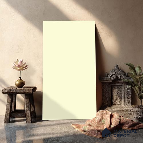 Soft Ivory Solid Colors look LM 23966 Soft Ivory  8 ft x 4 ft Matte Finish Decorative Laminate - 1 mm | Suitable for Living Room, Kitchen, Office
