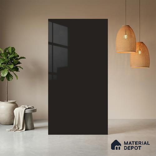 Grey Solid Colors look Ferrero 1E168 HGL Dark Espresso Grey 8 ft x 4 ft High Gloss Finish Decorative Laminate - 1 mm | Suitable for Living Room, Kitchen, Office | Matching Prism Edgeband Code - (10146 SHGL)