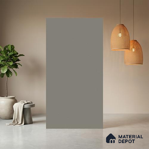 Grey Solid Colors look Ferrero 1E160 SF Soft Dove Grey 8 ft x 4 ft Suede Finish Decorative Laminate - 1 mm | Suitable for Living Room, Kitchen, Office | Matching E3 Edgeband Code - (1051)