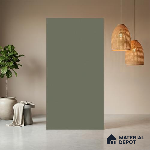 Green Solid Colors look Ferrero 1E228 SF Muted Sage Blue 8 ft x 4 ft Suede Finish Decorative Laminate - 1 mm | Suitable for Living Room, Kitchen, Office | Matching Prism Edgeband Code - (10115)