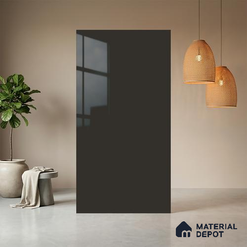 Charcoal Plum Solid Colors Look HG 504 8 ft x 4 ft High Gloss Finish Decorative Laminate - 1 mm | Suitable for Living Room, Kitchen, Office