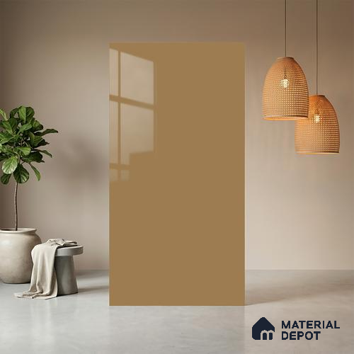Pale Goldenrod Solid Colors Look LM 23710 T 8 ft x 4 ft High Gloss Finish Decorative Laminate - 1 mm | Suitable for Living Room, Kitchen, Office