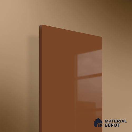 Ochre Brown Solid Colors Look HG 902 8 ft x 4 ft High Gloss Finish Decorative Laminate - 1 mm | Suitable for Living Room, Kitchen, Office