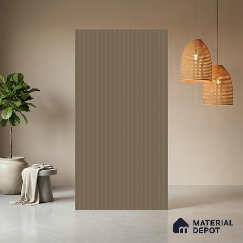 Dusty Petal Brown Fluted Solid Color Look BB 512 8 ft x 4 ft Texture Finish Decorative Laminate - 1 mm | Suitable for TV Unit, Wardrobe, Kitchen Cabinets