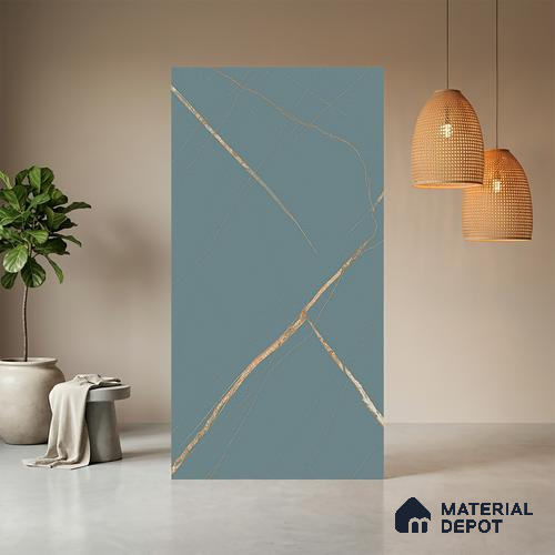 Blue Marble Look LM 20989 8 ft x 4 ft Matte Finish Decorative Laminate - 1 mm | Suitable for TV Unit, Wardrobe, Kitchen Cabinets