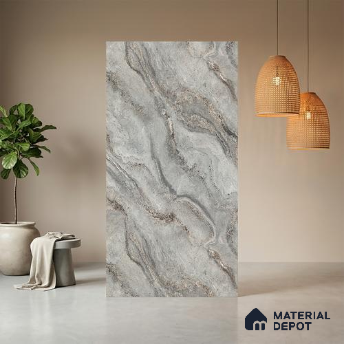 Grey Textured Solid Look LM 20995 8 ft x 4 ft Texture Finish Decorative Laminate - 1 mm | Suitable for TV Unit, Wardrobe, Kitchen Cabinets