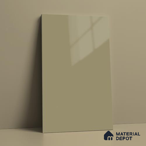 LM 21065 Beige Solid Color High Gloss Finish 8 ft x 4 ft Decorative Laminate - 1 mm | Suitable for Living Room, Kitchen, Office
