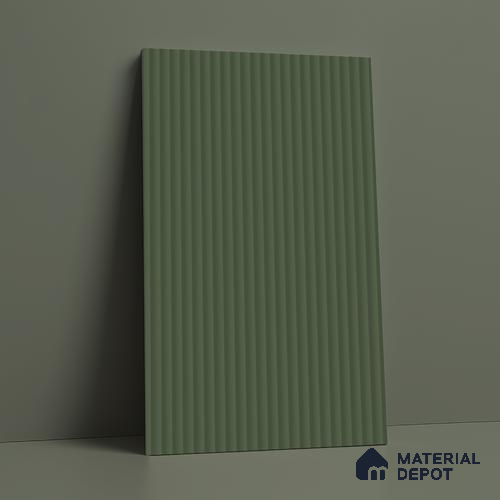 Fluted Solid Color Look LM 21066 E Mint Bamboo Texture Finish 8 ft x 4 ft Decorative Laminate - 1 mm | Suitable for TV Unit, Wardrobe, Kitchen Cabinets