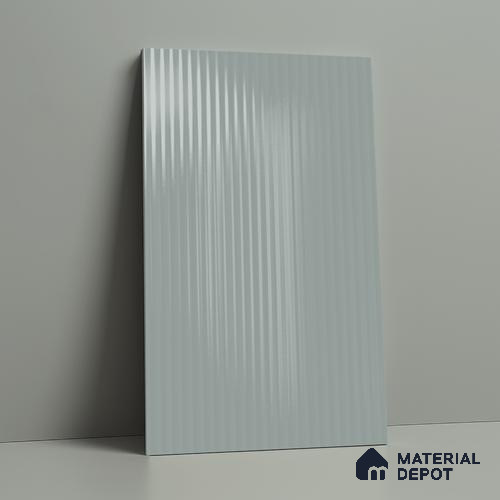 Fluted Solid Color Look LM 21068 B Azure High Gloss Finish 8 ft x 4 ft Decorative Laminate - 1 mm | Suitable for TV Unit, Wardrobe, Kitchen Cabinets