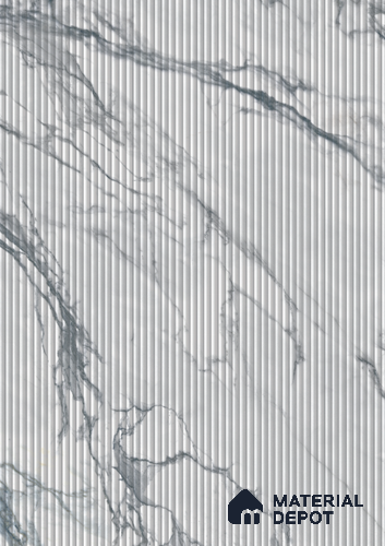 Marble Fluted 86802 SU Carrara 8 ft x 4 ft Texture Finish Liner Laminate - 0.8 mm | Suitable for TV Unit,Wardrobe, Kitchen Cabinets