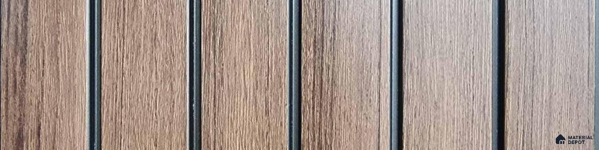 PN 07667 Wood Look Louver 8 ft x 0.83 ft Texture Finish - 10 mm | Suitable for Feature Wall, TV Unit & Living Room