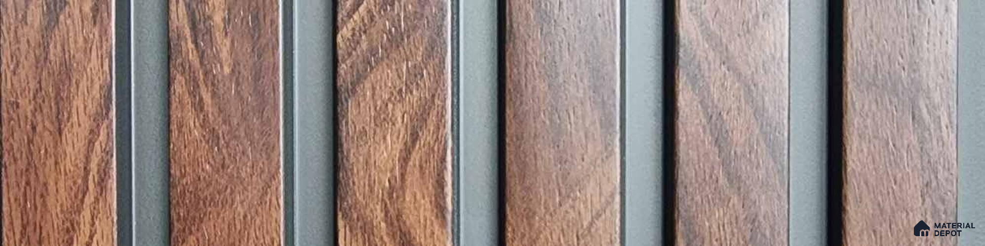 PN 07653 Wood Look Louver 8 ft x 0.83 ft Texture Finish  - 10 mm | Suitable for Feature Wall, TV Unit & Living Room