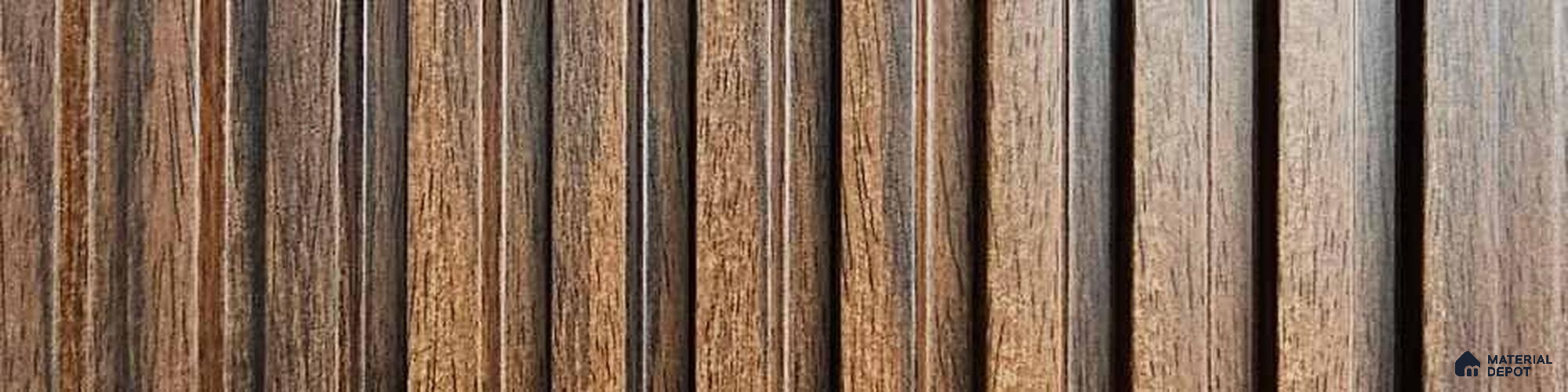 PN 07672 Wood Look Louver 9.5 ft x 0.83 ft Texture Finish - 10 mm | Suitable for Feature Wall, TV Unit & Living Room