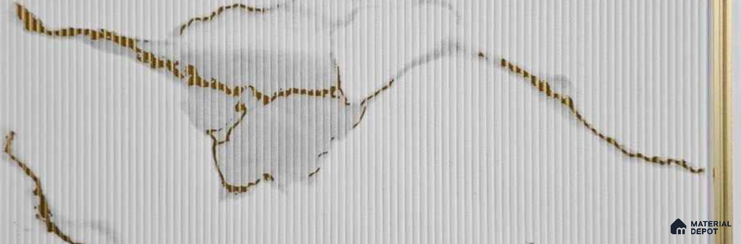PN 07732 Marble Look Louver 10 ft x 1 ft Texture Finish - 4 mm | Suitable for Feature Wall, TV Unit & Living Room