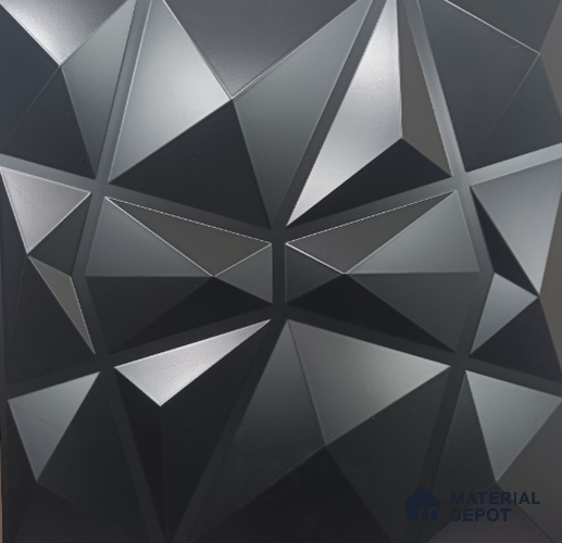 Black Stone 1.67 ft x 1.67 ft Decorative Ceiling Tile - 6 mm