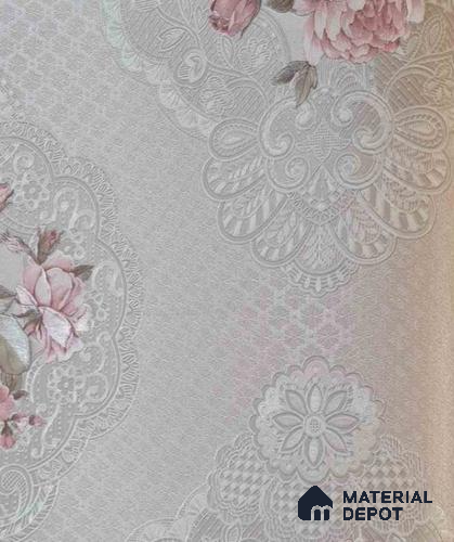10054-3 | 17 ft x 3.7 ft (44.4 Inches) Damask Look Wallpaper - 62.9 Sq. Ft. | Minimum 15% wastage during installation
