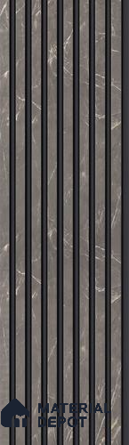 Grey Marble Louver PN 05669 8 ft x 5 inch Charcoal Panel - 10 mm | Suitable for Feature Wall, TV Unit & Living Room | Width is Subjected to 5% Variation