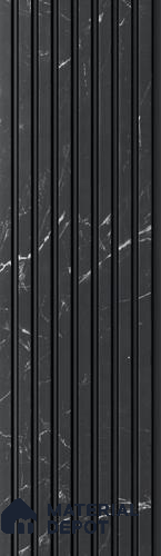 Grey Marble Louver PN 05670 8 ft x 5 inch Charcoal Panel - 10 mm | Suitable for Feature Wall, TV Unit & Living Room | Width is Subjected to 5% Variation