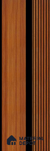Brown Wooden Louver PN 05614 8 ft x 5 inch Charcoal Panel - 12 mm | Suitable for Feature Wall, TV Unit & Living Room | Width is Subjected to 5% Variation