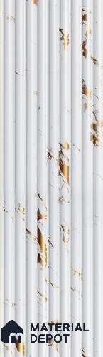 White Marble Louver PN 05671 8 ft x 5 inch Charcoal Panel - 10 mm | Suitable for Feature Wall, TV Unit & Living Room | Width is Subjected to 5% Variation
