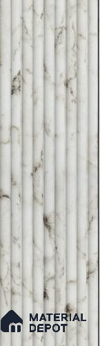 White Marble Louver PN 05674 8 ft x 5 inch Charcoal Panel - 10 mm | Suitable for Feature Wall, TV Unit & Living Room | Width is Subjected to 5% Variation