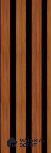 Brown Wooden Louver PN 05608 8 ft x 5 inch Charcoal Panel - 12 mm | Suitable for Feature Wall, TV Unit & Living Room | Width is Subjected to 5% Variation