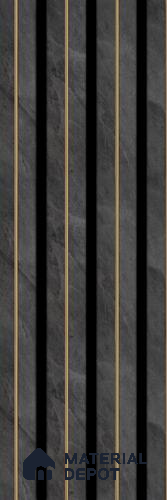 Grey Stone Louver PN 05584 8 ft x 5 inch Charcoal Panel - 12 mm | Suitable for Feature Wall, TV Unit & Living Room | Width is Subjected to 5% Variation
